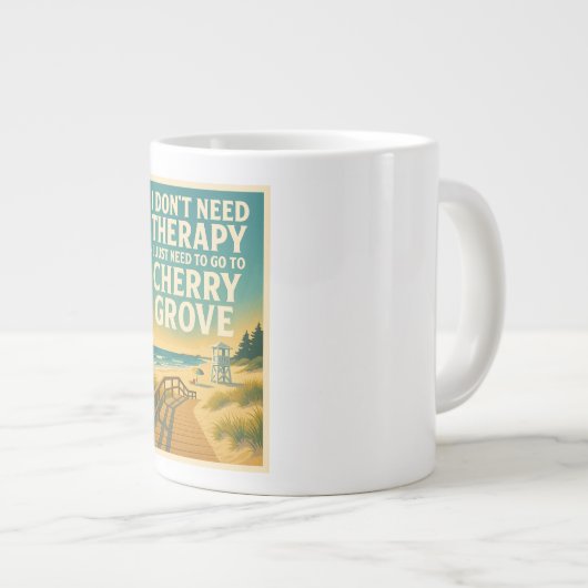 私はセラピーを必要としない、私はちょうどさくらんぼグローブが必要 ジャンボコーヒーマグカップ (正面右)