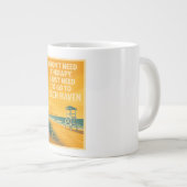 私はセラピーを必要としない、私は単にビーチヘブンが必要 ジャンボコーヒーマグカップ (正面右)