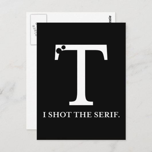 私はセリフのタイポグラフィを撮おもしろいった ポストカード (正面/裏面)