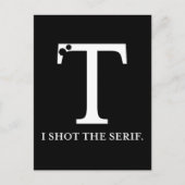 私はセリフのタイポグラフィを撮おもしろいった ポストカード (正面)