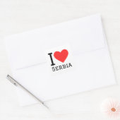 私はセルビア広場のステッカーが大好き スクエアシール (封筒)