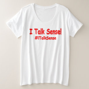 「私はセンスを話す」かわいいデザイン。買今 プラスサイズTシャツ