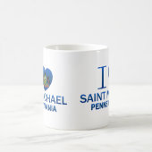 私はセントマイケル、PAを愛します コーヒーマグカップ (中央)