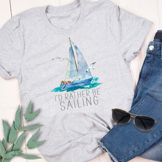 私はセーリング引用文 – 水彩帆船 Tシャツ