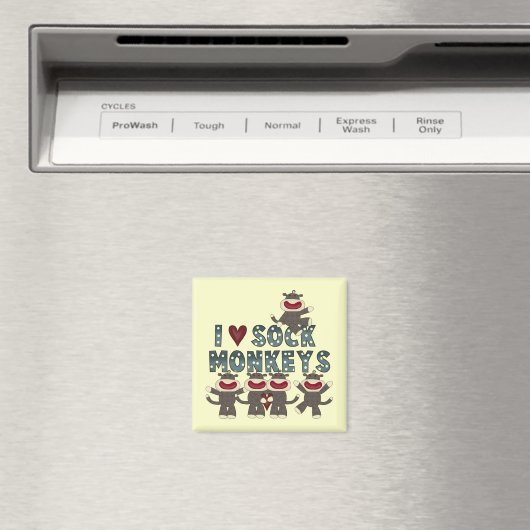 私はソックモンキーズTシャツとギフトが大好き マグネット (インサイチュ (食洗機))