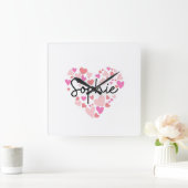 私はソフィーが好きです スクエア壁時計 (ホーム)