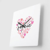 私はソフィーが好きです スクエア壁時計 (傾斜)