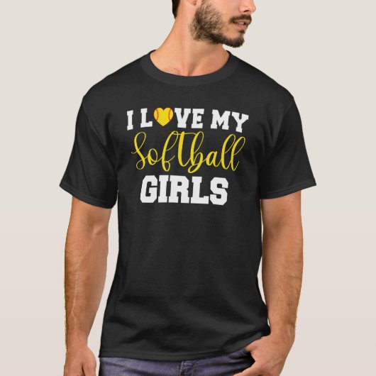 私はソフトボールの女の子が大好き Tシャツ (正面)