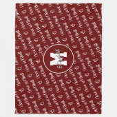 私はソフトボールタイポグラフィパターンANY色が大好き フリースブランケット (正面)