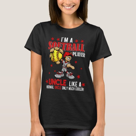 私はソフトボール選手の叔父だけ家族クールだ Tシャツ (正面)