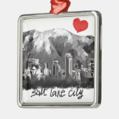 私はソルトレークシティーが大好き メタルオーナメント (左)