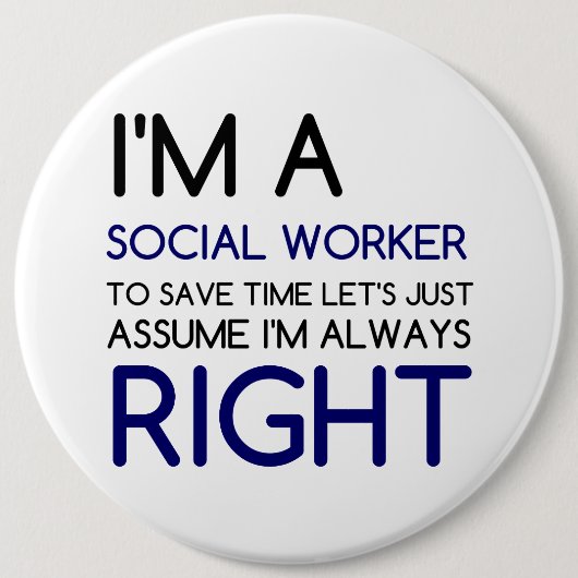 私はソーシャルワーカーだ 缶バッジ (正面)