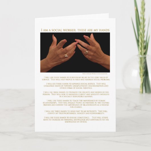 私はソーシャルワーカーで、これらは私の手札である カード (正面)