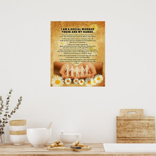 私はソーシャルワーカーのインスピレーションやる気を起こさせるだ ポスター (キッチン)