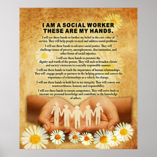 私はソーシャルワーカーのインスピレーションやる気を起こさせるだ ポスター (正面)