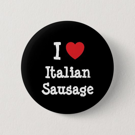 私はソーセーイタリアンジハートTシャツが大好きです 缶バッジ (正面)