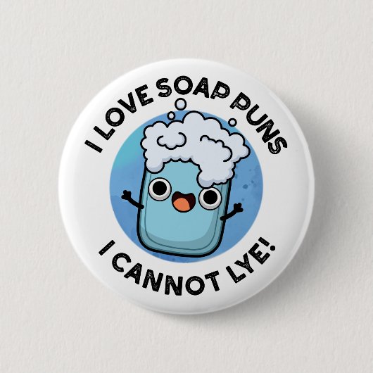 私はソープンが大好きでプリンがおもしろい苦手 缶バッジ (正面)