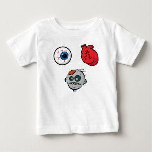 私はゾンビの乳児の長袖を愛します ベビーTシャツ