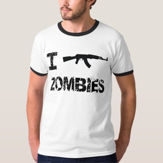 私はゾンビを撃ちます Tシャツ (正面)