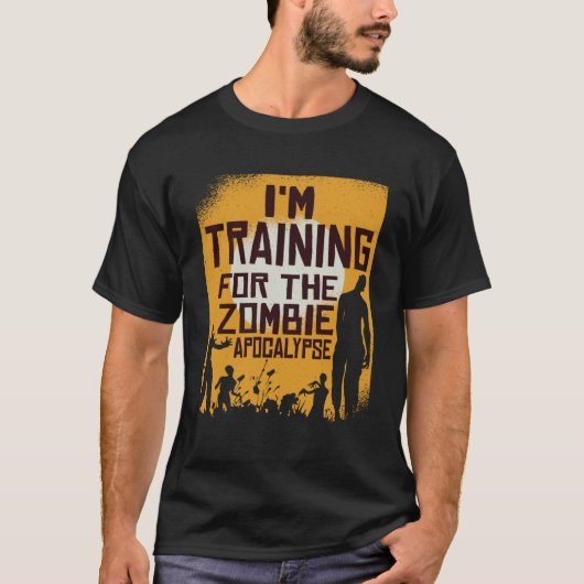 私はゾンビ黙示録の訓練を受けている Tシャツ (正面)