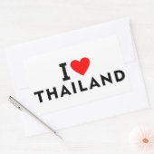 私はタイの国が大好きで、ハート旅行の観光も好きだ 長方形シール (封筒)