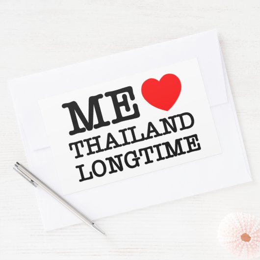 私はタイを長く愛している 長方形シール (封筒)