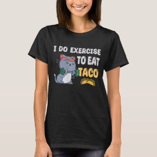 私はタコキャッ食べトにエクササイズするトレーニングフィットネス Tシャツ