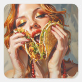 私はタコスが大好き スクエアシール (正面)