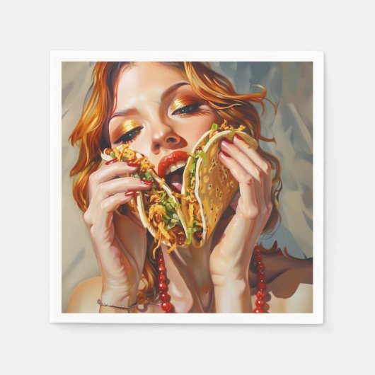 私はタコスが大好き スタンダードカクテルナプキン (正面)