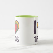 私はタコスが大好き ツートーンマグカップ (中央)