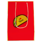 私はタコスが大好き ミディアムペーパーバッグ (裏面)