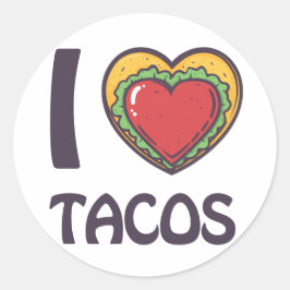 私はタコスが大好き ラウンドシール