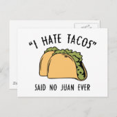 私はタコスが大嫌い – No Juan Ever ポストカード (正面/裏面)
