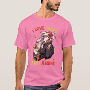 私はタコスとアニメが大好き – かわいいかわいい – マンガオタク Tシャツ