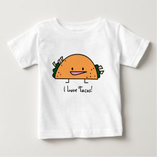 私はタコスの乳児のワイシャツを愛します ベビーTシャツ