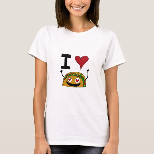 私はタコスの女性のティーを愛します Tシャツ (正面)