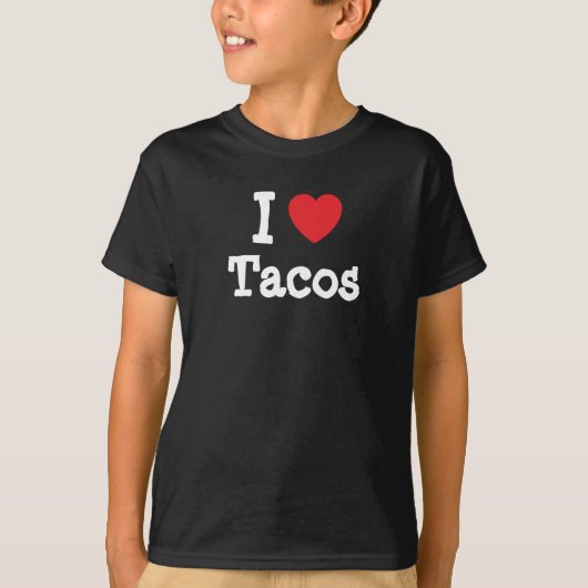 私はタコスハートTシャツが大好き Tシャツ (正面)