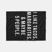 私はタコス・マルガリータが好きで、火曜日は5人が好きだ フリースブランケット (正面(横))