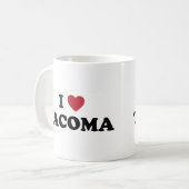 私はタコマ市ワシントン州を愛します コーヒーマグカップ (正面左)