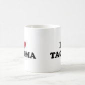私はタコマ市ワシントン州を愛します コーヒーマグカップ (中央)