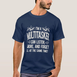 私はタスカー数々のだ – 動揺してデニムブルーはっきりした Tシャツ