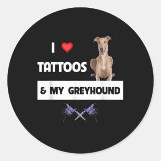 私はタトゥーと私のグレイハウンドレーシングドタトゥーが大好き ラウンドシール