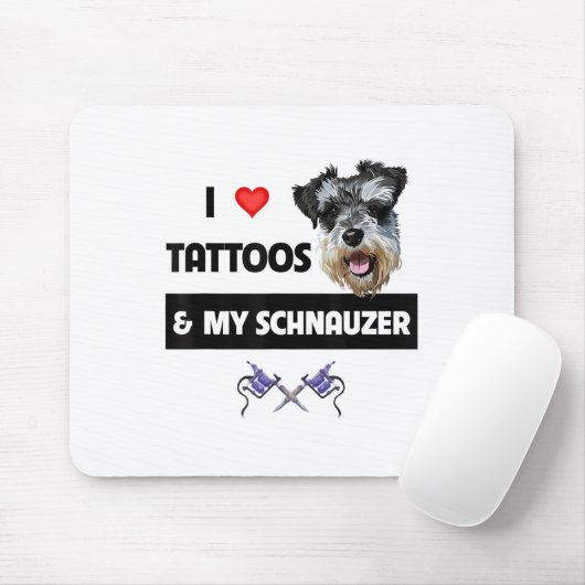 私はタトゥーと私のシュナウツァードッグ母のパパのリンク マウスパッド (マウス)