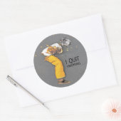 私はタバコのステッカーを辞めた ラウンドシール (封筒)