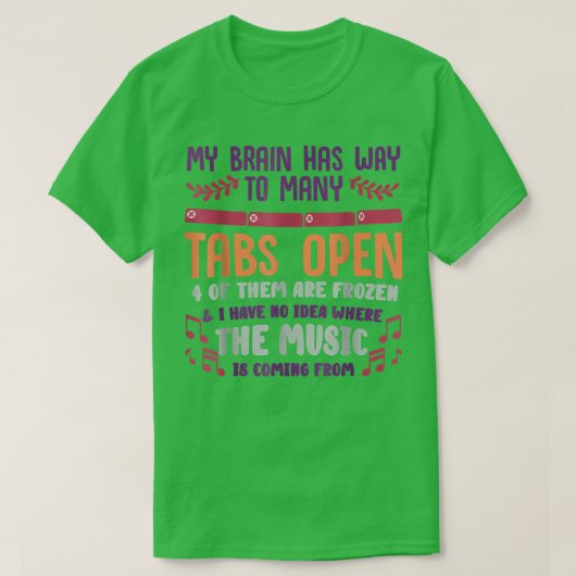 私はタブが多すぎる Tシャツ (デザイン正面)