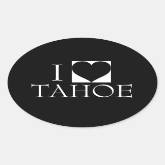 私はタホ光沢バンパーステッカーが大好き 楕円形シール