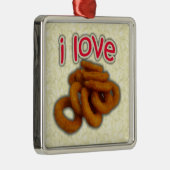 私はタマネギリングを愛します メタルオーナメント (右)