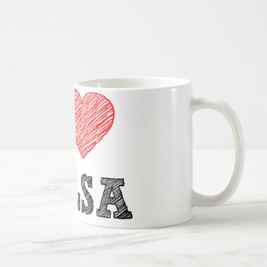 私はタルサを愛します コーヒーマグカップ (右)