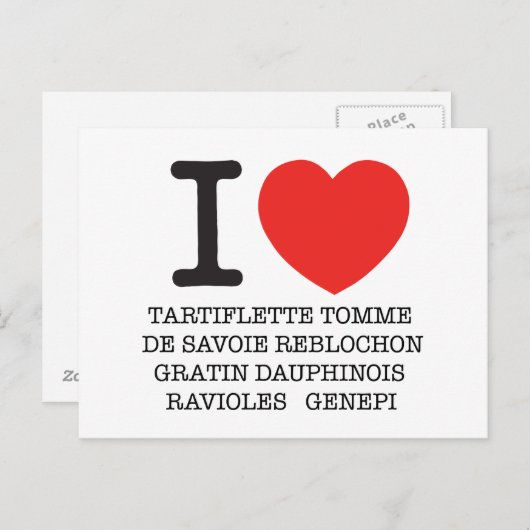 私はタルトフレットが大好き ポストカード (正面/裏面)