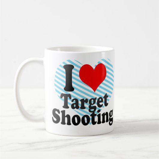 私はターゲット射撃、発砲を愛します コーヒーマグカップ (左)